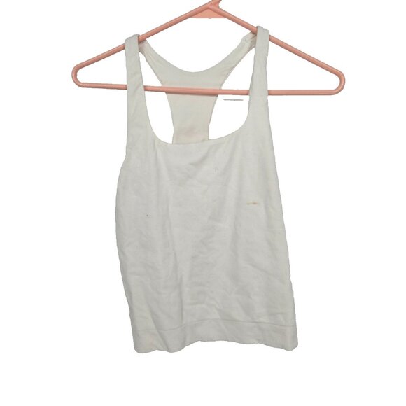 Free People Movement Size Medium womens Tank Top White Racer Back - Picture 1 of 4